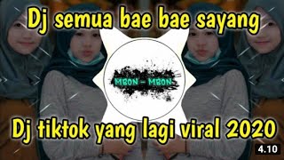 Dj semua bae bae sayang || dj tiktok terbaru 2020 semua bae bae sayang (telan turun saja)