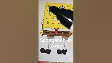 how do I draw spongebob in X-Ray || #shorts #art #drawing