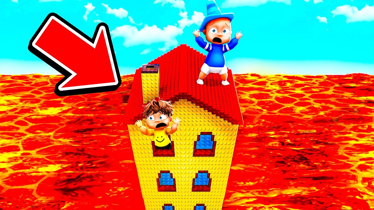 Escaping RISING LAVA in Roblox!