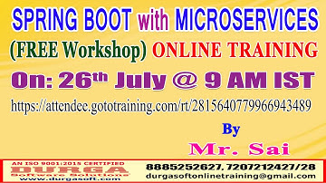 SPRING BOOT with MICROSERVICES (FREE Workshop) Online Training @ DURGASOFT