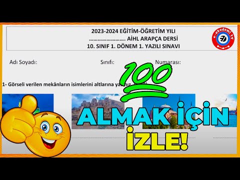 10.Sınıf Arapça 1.Dönem 1.Yazılı Soru ve Cevapları (Yeni Sisteme Göre 2023)