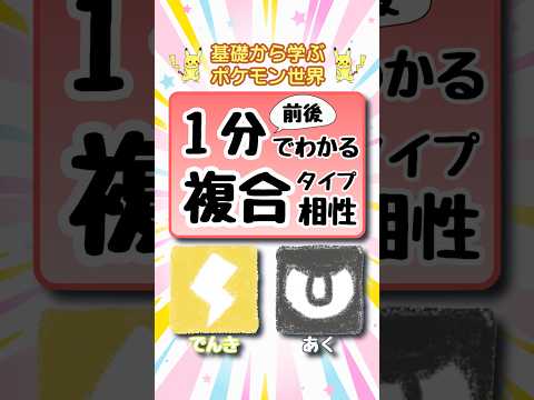 【ポケモンタイプ相性】でんき・あくタイプの相性解説！ #ポケモン #タイプ相性 #一分でわかる  #ポケモンsv #ポケモンgo