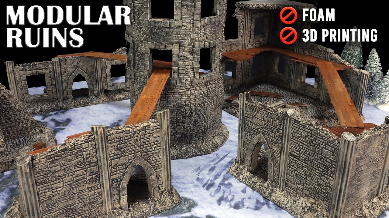 Modular Ruins for Frostgrave or Mordheim -- but NO FOAM and NO 3D PRINTING!