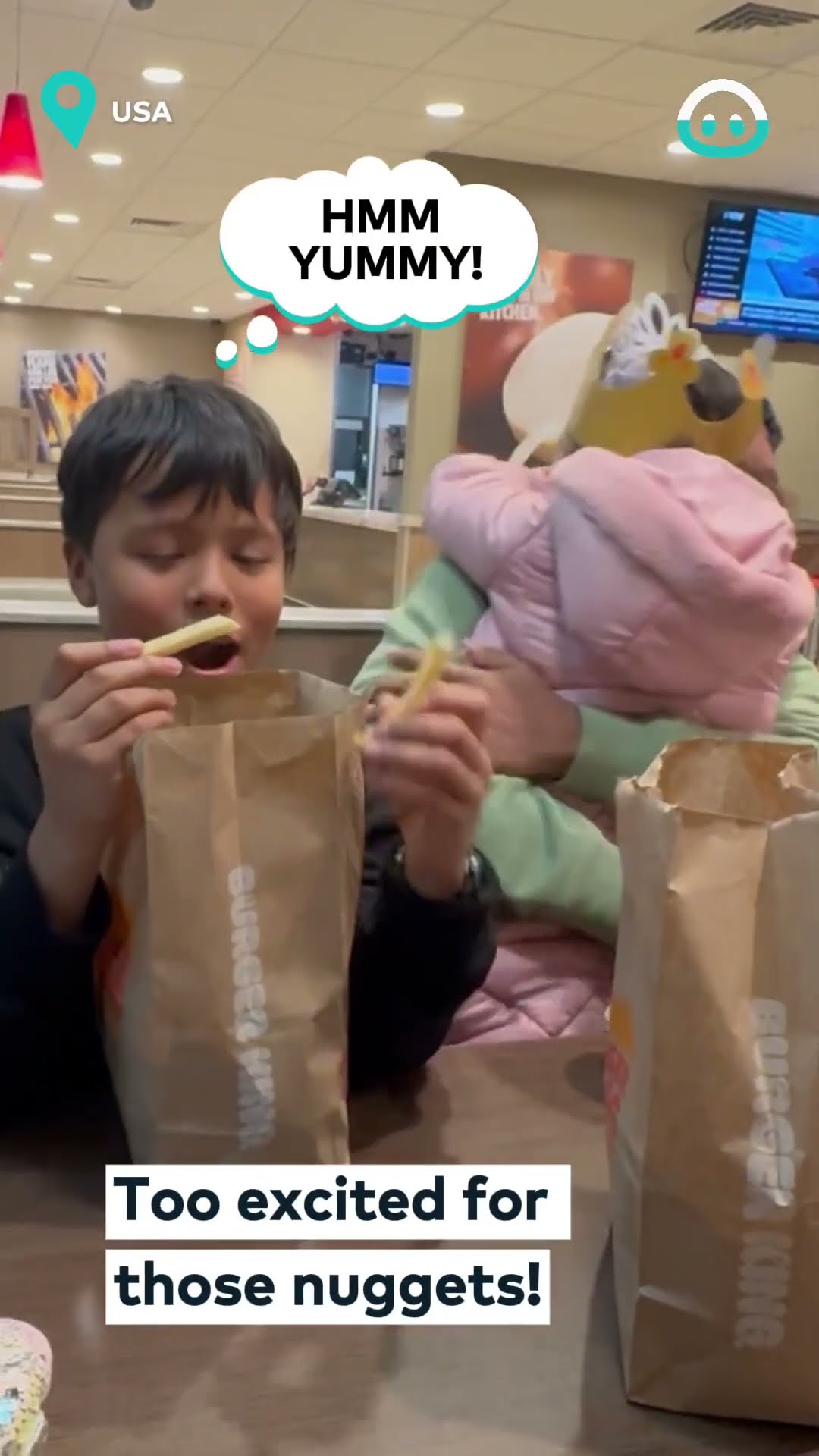 Siblings Reunion Disrupted by Chicken Nugget || ViralHog