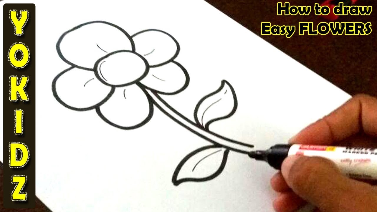 How To Draw Easy Flower - Youtube