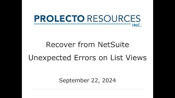 Recover from NetSuite