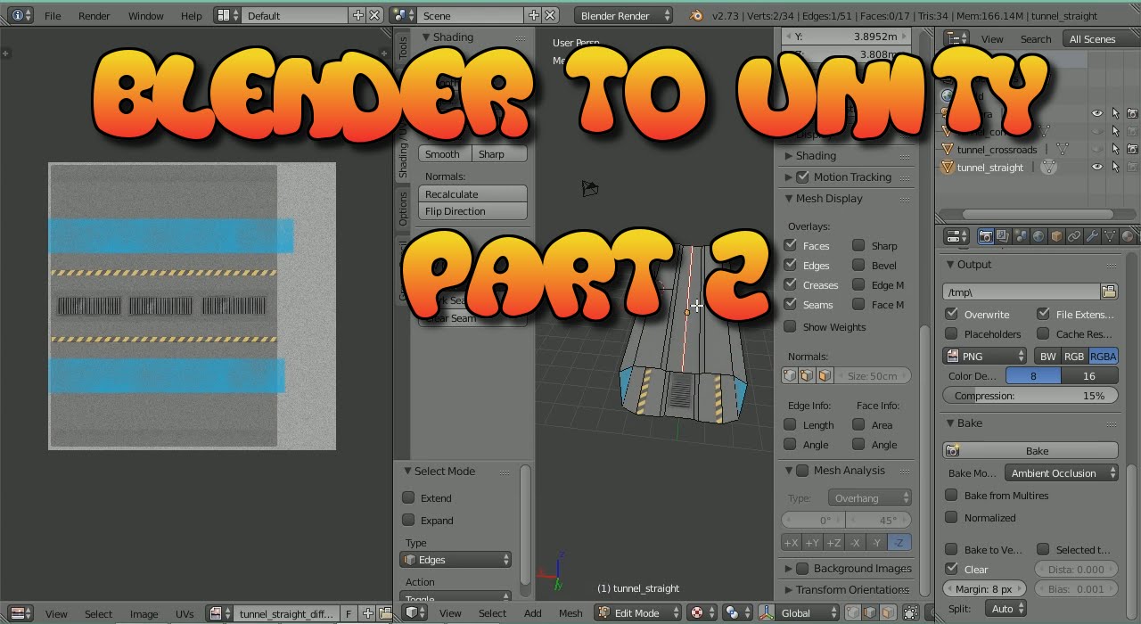 Space Station Blender 2.7 to Unity 4.6 Tutorial Part 2 Texturing in