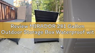 Review Mirador 281 Gallon Outdoor Storage Box Waterproof With Wheels, Metal Deck Boxfor Patio Furnit