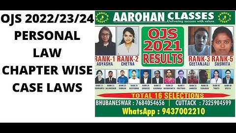 OJS 2023/24 BATCH PERSONAL LAW- CUSTOMS AND CHAPTER WISE CASE LAWS-AAROHAN CLASSES-7684054656