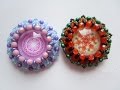 Obšitý kabošon 25mm - superduo / Beaded cabochon 25mm - superduo