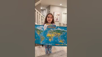 Sierra finds very informative ways to teach Rhia world map 🗺️, continents, oceans, animals and more