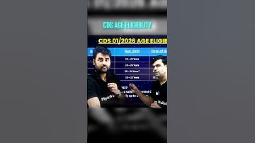 CDS 1, 2026 Age Eligibility 🪖🔥 #CDS #Shorts #CDS2026 #DW