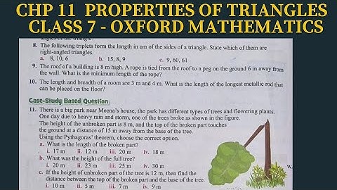 Chapter Check Up. ( Q8 to Q11 ). Class 7. Chp 11 Properties of Triangles. Oxford  Mathematics