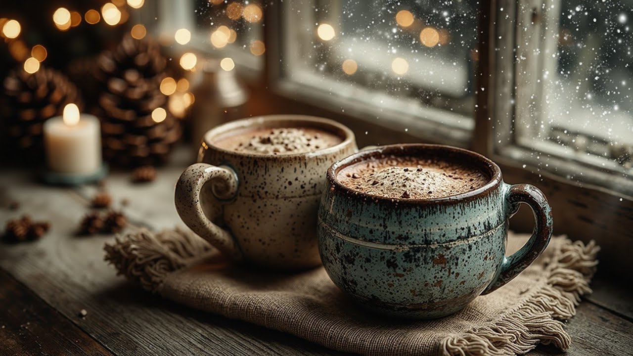 Уютное Кафе: Спокойный Джаз для Учебы и Релакса | Зимний Снегопад