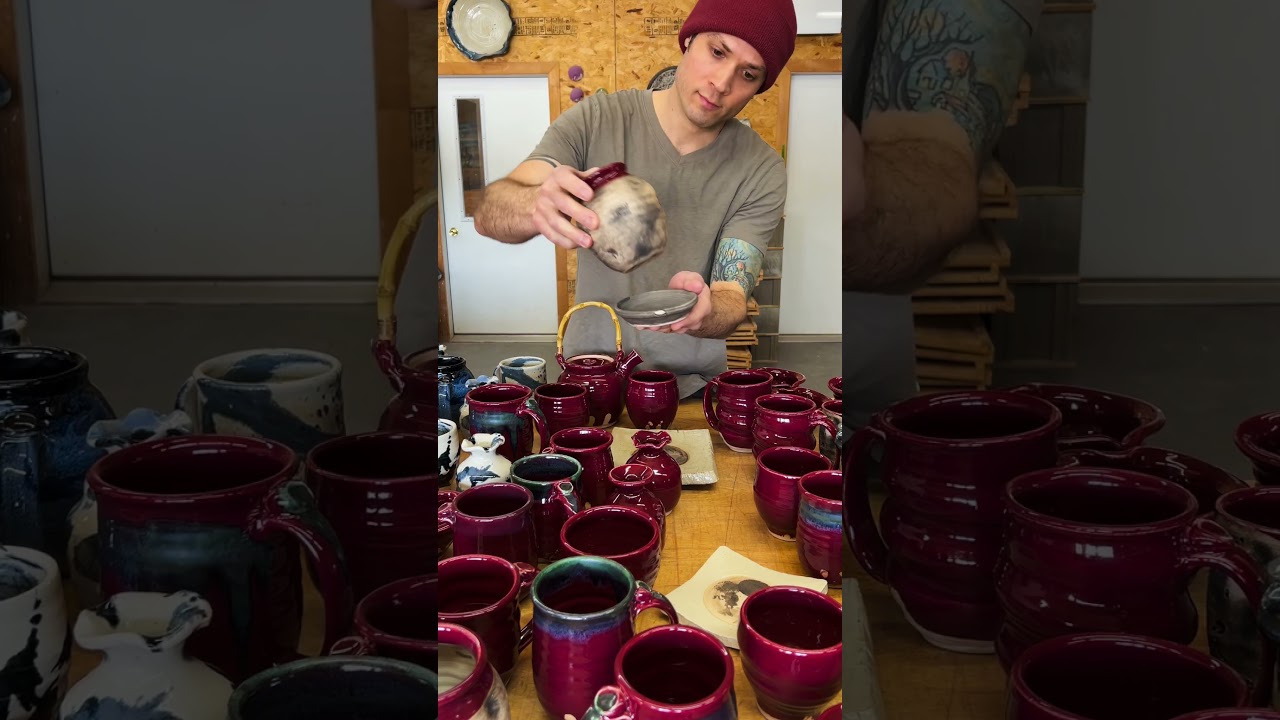Fresh pots! These are all of the pots I made this month for cherricopottery.com