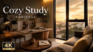 Golden Hour Creative Studio ☕Deep Focus, Study & Work Ambience | 4K