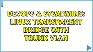 DevOps & SysAdmins: Linux Transparent Bridge with trunk VLAN Wealth