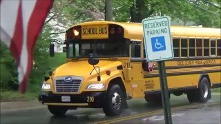 School Bus Number 210 Just Arrived at the Crosswalk In Broad Street