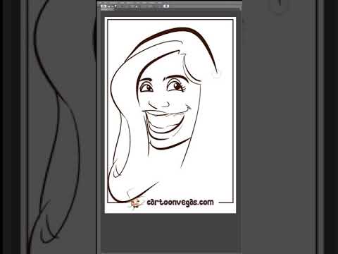 Live caricature drawing woman