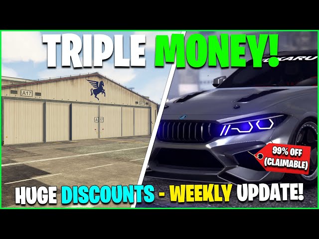TRIPLE MONEY, DISCOUNTS, FREE CAR IN SALVAGE YARD & LIMITED TIME CARS - GTA ONLINE WEEKLY UPDATE! class=