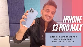 iPhone 13 Pro Max Sierra Blue | Unboxing | Malayalam | Canada??