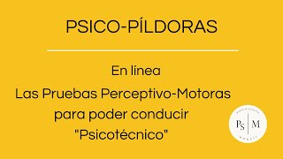 Las Pruebas Perceptivo-Motoras para conducir &quot;psicotécnico&quot;