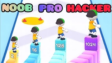 NOOB vs PRO vs HACKER in Cube Run 2048