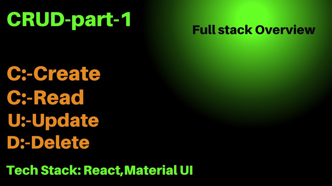 CRUD Full Stack App Overview and Project Setup (Backend & Frontend ...