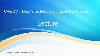 CPE 211 Lecture 1 - Introduction