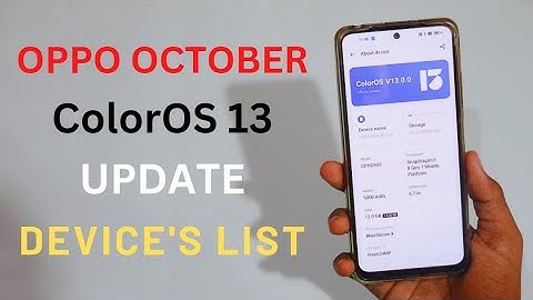 OPPO OCTOBER ColorOS 13 Update Device