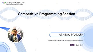 Celebrity Competitive Programming Session | DSC KIIT Profile