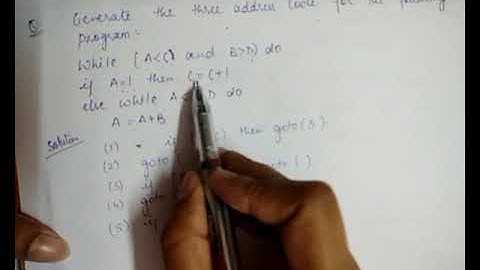 59. Three Address Code for a Program with example