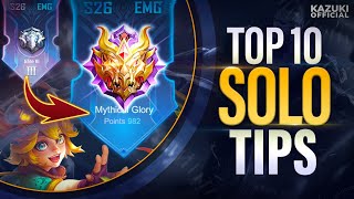 TOP 10 SOLO TIPS TO REACH MYTHICAL GLORY BEFORE THE SEASON ENDS