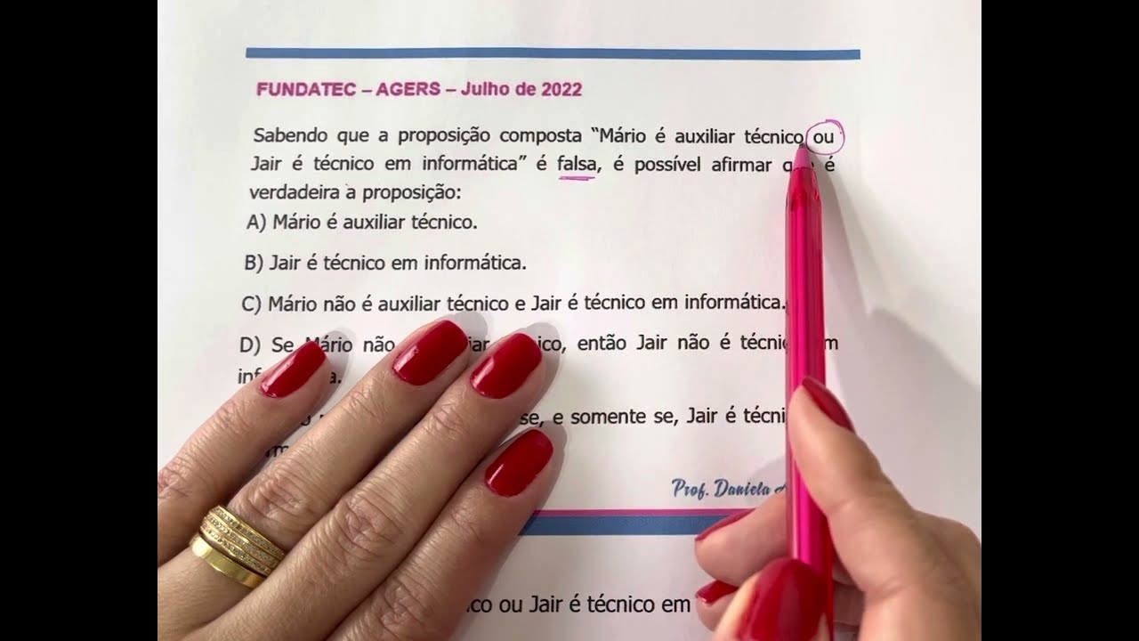 FUNDATEC - Raciocínio Lógico - AGERGS 2022