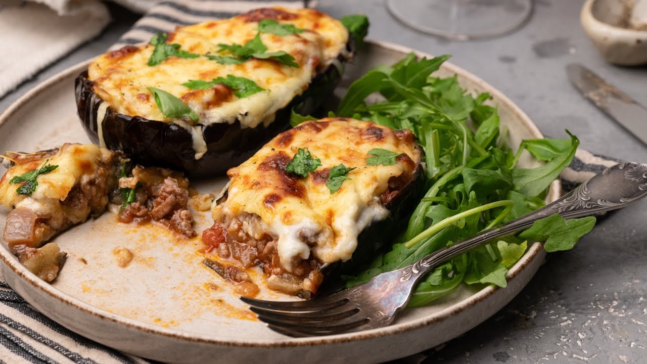 Ground Turkey-Stuffed Eggplant Recipe