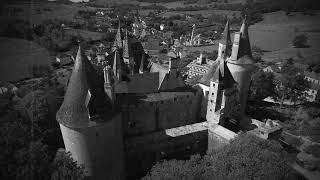 Château de la Rochepot - old style Drone view