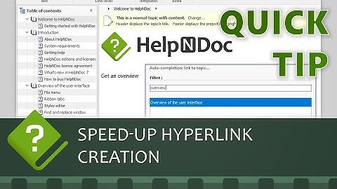 Speed-up hyperlink creation in your help file, user manual or eBook