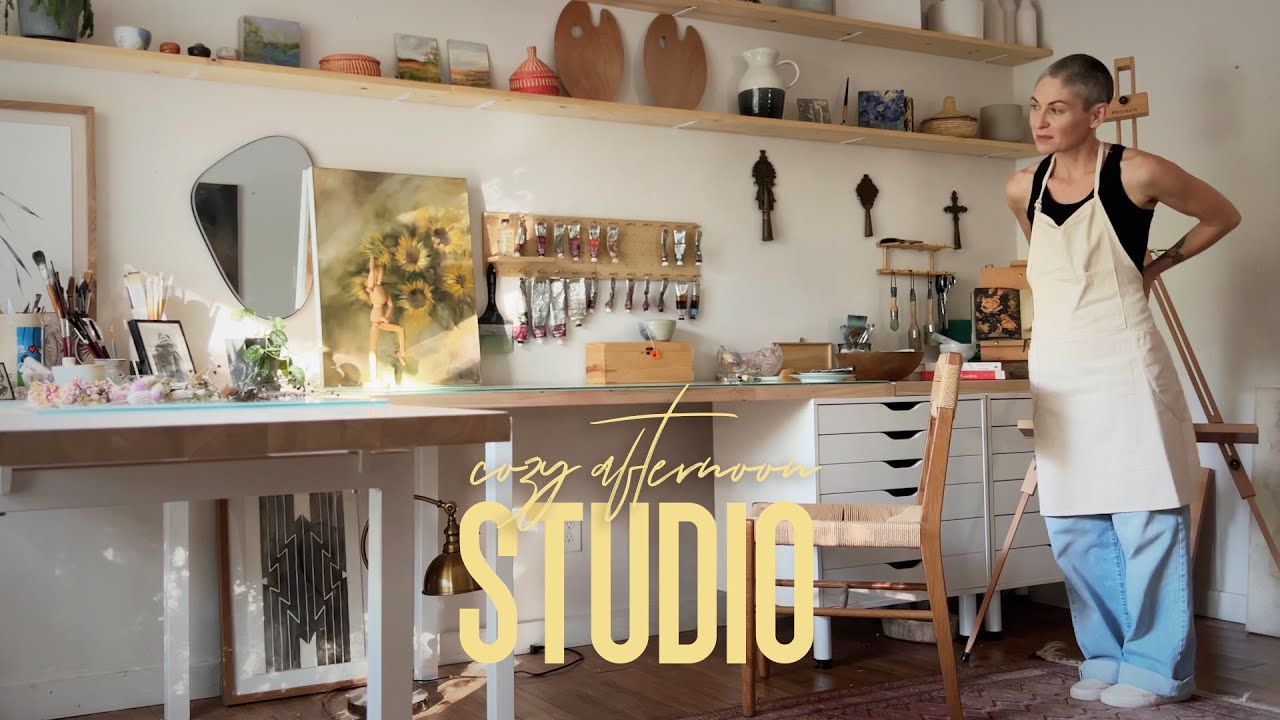 Spend a Cozy Afternoon in my Art Studio - YouTube