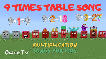 9 TIMES TABLE SONG | Minecraft Number Blocks Counting Songs | Math and Number Songs for Kids
