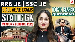 Awards and Honours MCQs | RRB JE and SSC JE Static GK 2026 | Topic Wise Questions