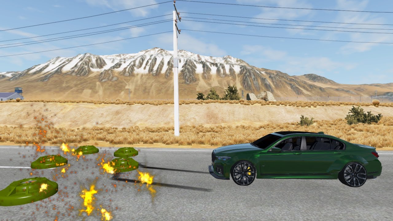 BMW 7-series vs Contact Mine 😱 BeamNG.Drive
