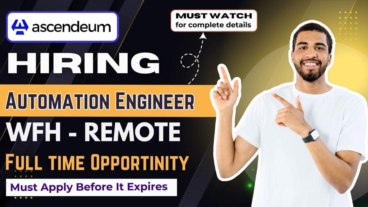 Automation Engineer hiring at Ascendum || Apply now - YouTube