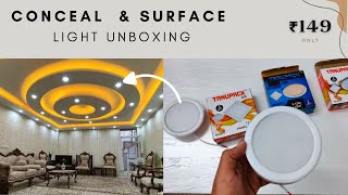 Surface Light @₹149 | False ceiling light Unboxing in Hindi | Unboxing Spot