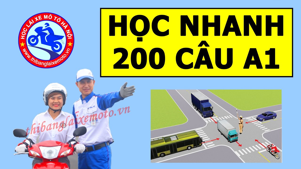 Học lý thuyết lái xe máy a1 | Học Nhanh 200 Câu Hỏi Thi GPLX Mô Tô Hạng A1 – Phần 1 (Câu 1 – 100)