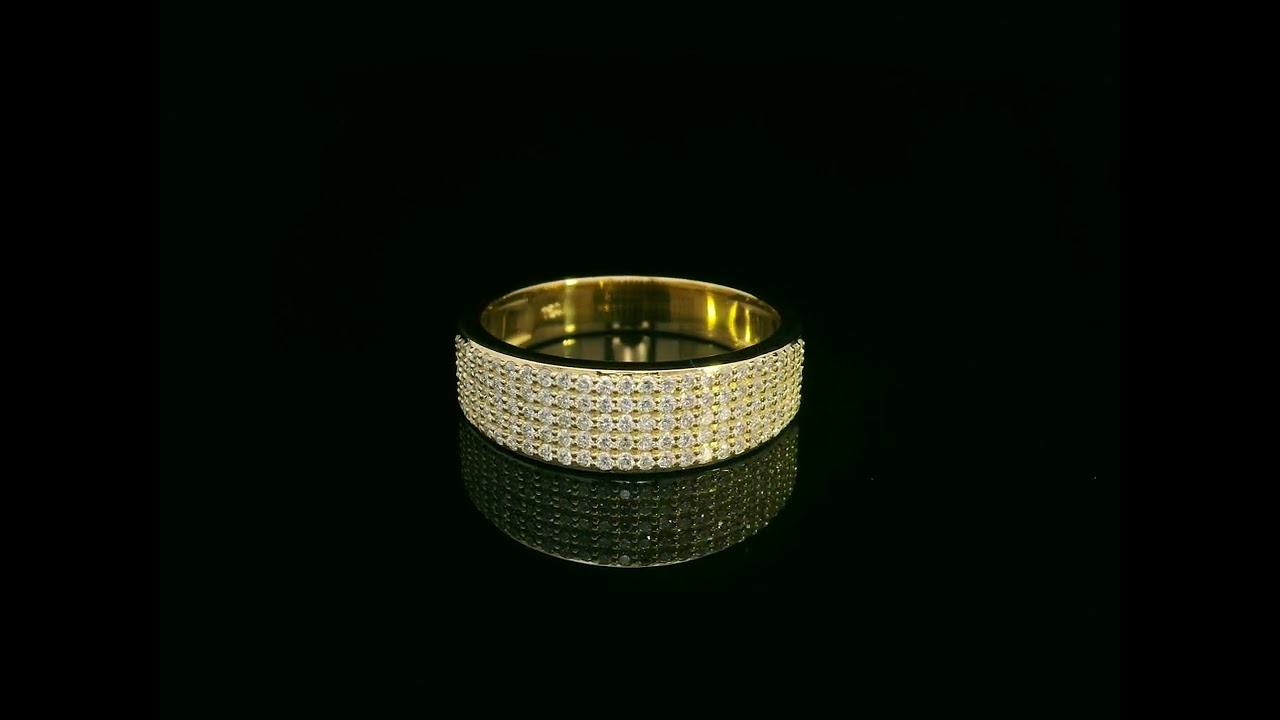 Diamond Pavé Band Ring in 18K Yellow Gold