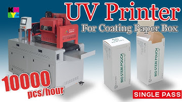 KMBYC New single pass UV printer with Ricoh head print the color logo on laminated paper box