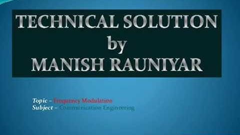 Frequency Modulation ( Communication Engineering ) for GATE