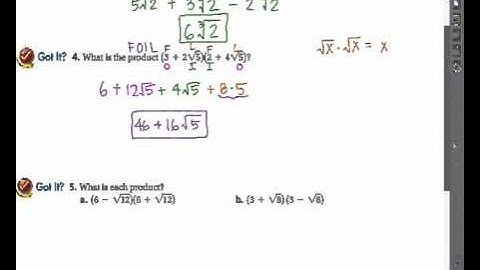 6 3 Binomial Radical Expressions
