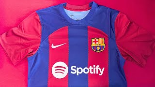 New FC Barcelona 23/24 NIKE Home Kit Hands On Review.