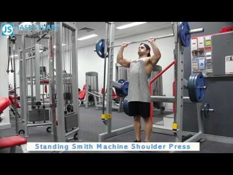 Standing Smith Machine Shoulder Press